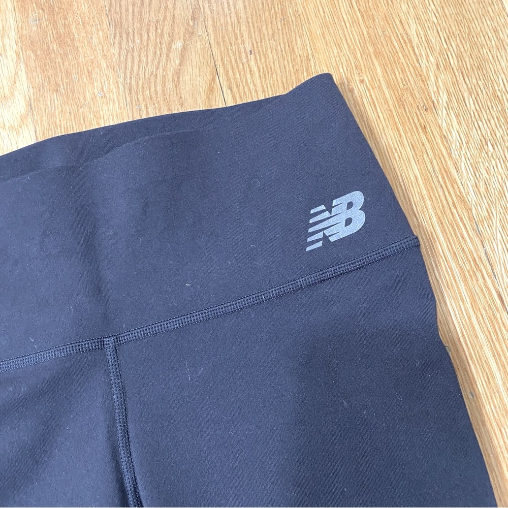 New Balance Sport Black White Stripe Mesh Panel High-Mid Waist Leggings S? - Picture 5 of 11